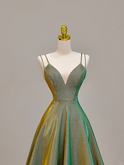 Elegant Glamour Ball Gown Spaghetti Straps Sequin Green Long Prom Dress Party Dress Evening Dresses DP1542