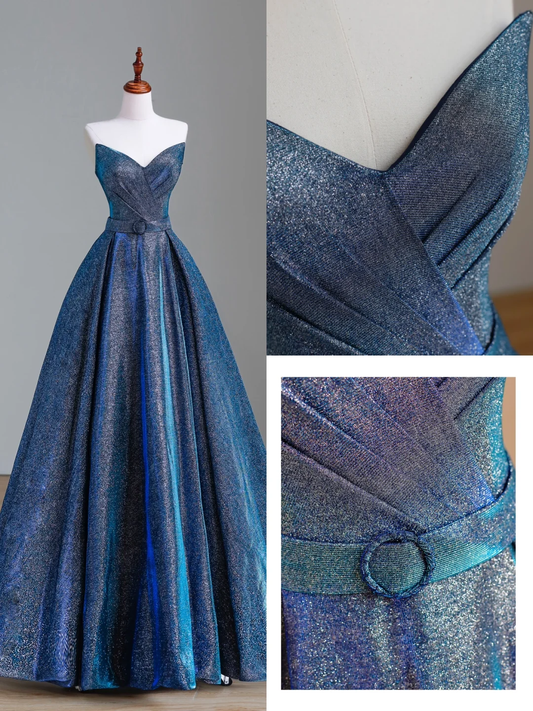 Elegant Glamour Ball Gown Sweetheart Blue Sequin 21st Birthday Dresses Evening Gown Birthday Outfits Evening Dress For Women DP1556