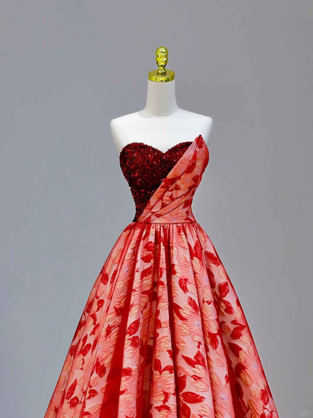 Elegant Glamour Ball Gown Sweetheart Tulle Red Floral 21st Birthday Dresses Evening Gown Birthday Outfits Evening Dress For Women DP1588