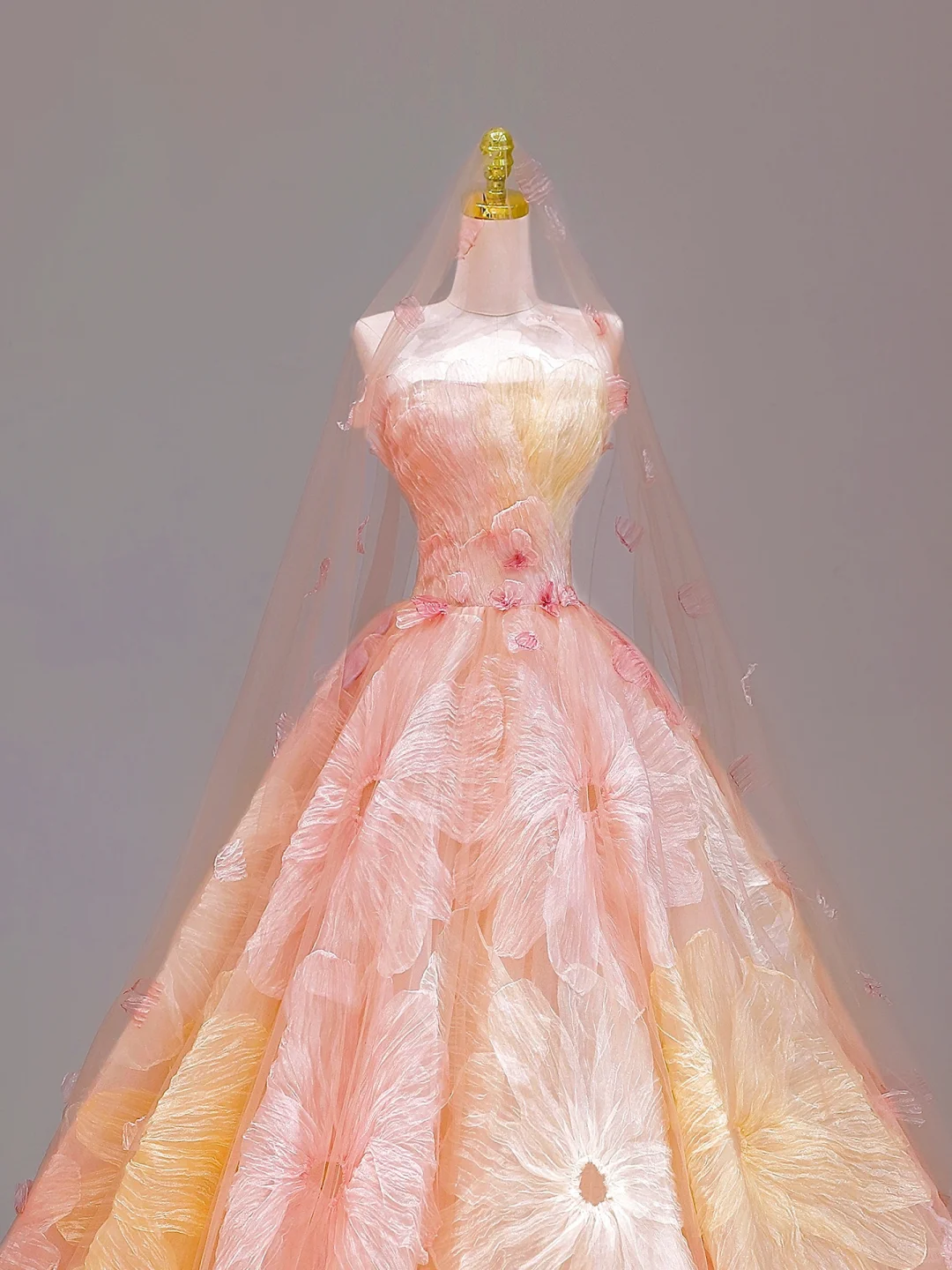 Elegant Glamour Ball Gown Strapless Tulle Pink Floral 21st Birthday Dresses Evening Gown Birthday Outfits Evening Dress For Women DP1589