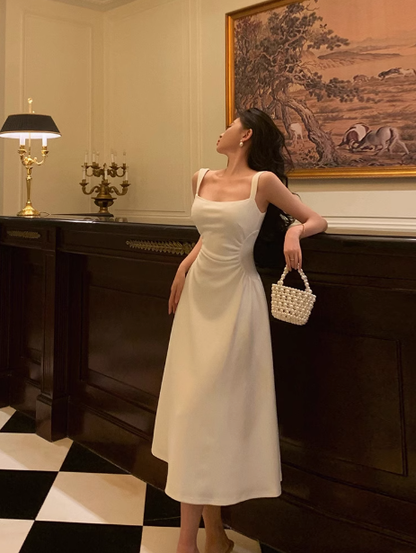 Sexy A line Square Satin 21st Birthday Dress Party Gown Birthday Outfits Birthday Dress Ideas For Women DP1627