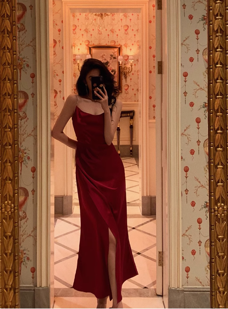 Modest Sheath Spaghetti Straps Satin 21st Birthday Dress Party Gown Birthday Outfits Birthday Dress Ideas For Women DP1633