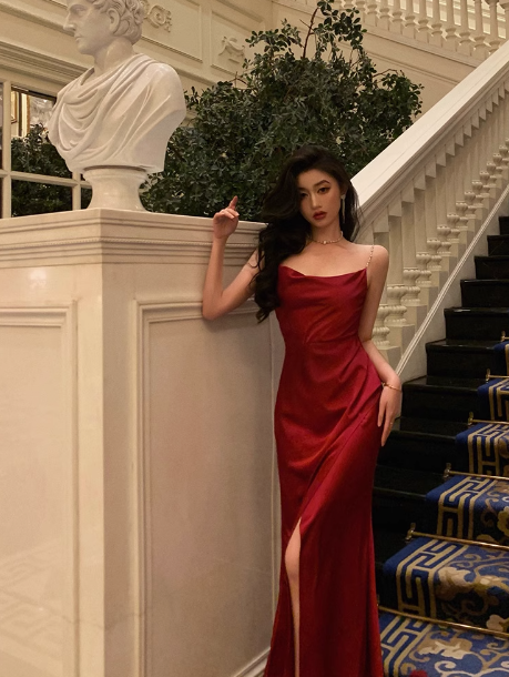 Modest Sheath Spaghetti Straps Satin 21st Birthday Dress Party Gown Birthday Outfits Birthday Dress Ideas For Women DP1633