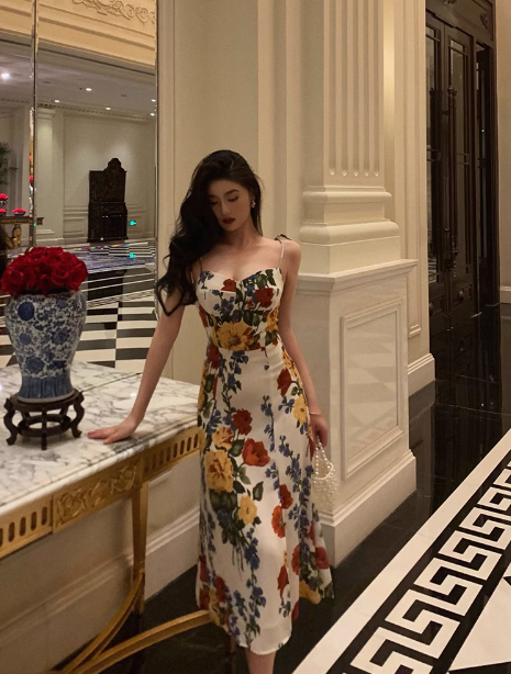 Elegant A Line Spaghetti Straps Floral 23rd Birthday Dress Party Gown Birthday Outfits Birthday Dress Ideas For Women DP1641