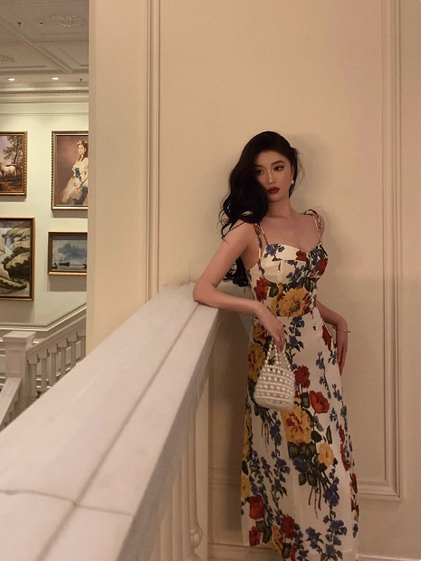 Elegant A Line Spaghetti Straps Floral 23rd Birthday Dress Party Gown Birthday Outfits Birthday Dress Ideas For Women DP1641