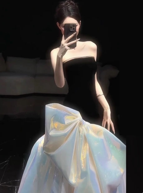 Elegant Glamour Mermaid Strapless Black 21st Birthday Dresses Evening Gown Birthday Outfits Evening Dress For Women DP1644