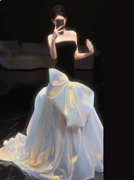 Elegant Glamour Mermaid Strapless Black 21st Birthday Dresses Evening Gown Birthday Outfits Evening Dress For Women DP1644