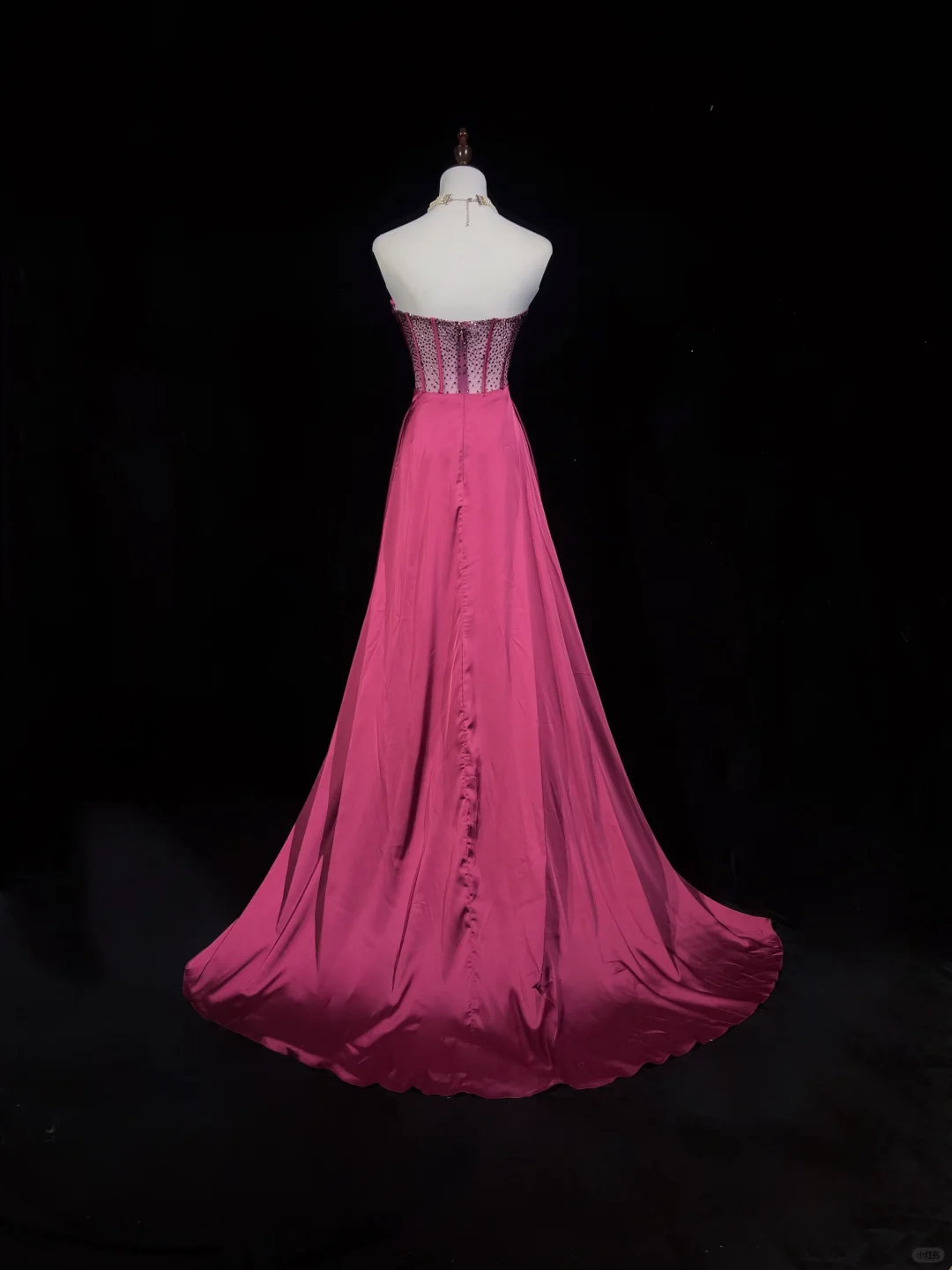 Vintage A Line Sweetheart Pink Slit Satin Long Prom Dress Party Dress Evening Dresses DP1697