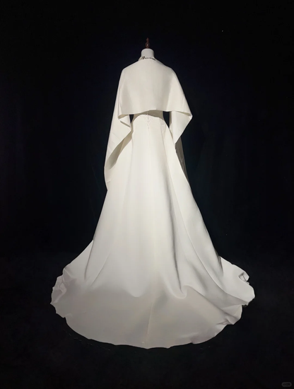 Classic Bridal Gown Ball Gown Strapless Satin White Wedding Dresses Minimalist Bridal Gowns DP1698