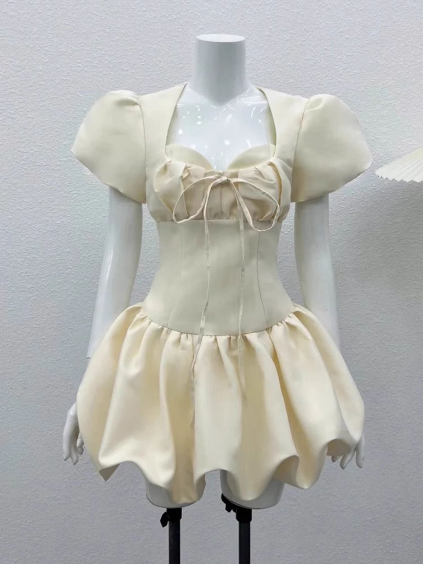 Cute A line Sweetheart Ivory Satin Short Summer Birthday Dress Hoco Dress Birthday Outfit 21st Birthday Mini Party Dresses DP1701