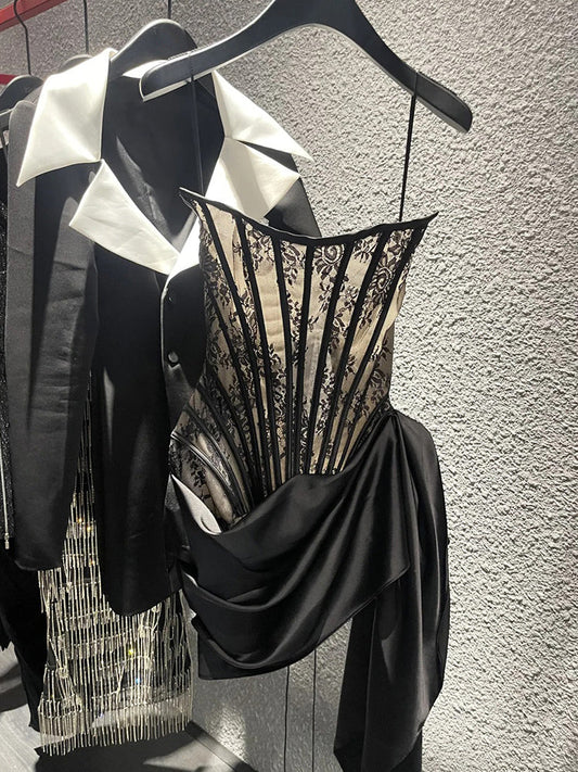 Cute Sheath Spaghetti Straps Black Satin Short Summer Birthday Dress Hoco Dress Birthday Outfit 23rd Birthday Mini Party Dresses DP1706