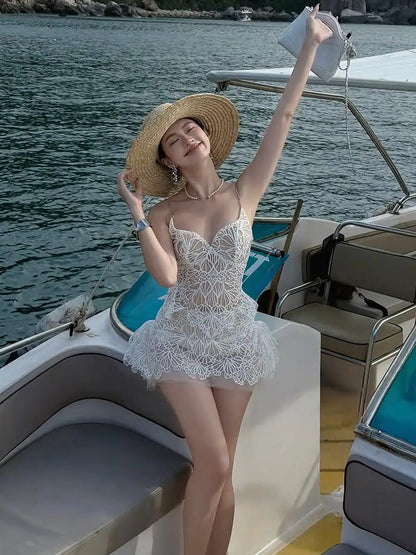 Cute A line Spaghetti Straps Short Lace Summer Birthday Dress Hoco Dress Birthday Outfit 23rd Birthday Party Dresses DP1709