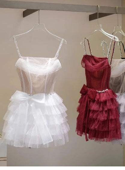 Cute Ball Gown Spaghetti Straps Short Summer Birthday Dress Hoco Dress Birthday Outfit 23rd Birthday Mini Party Dresses DP1719