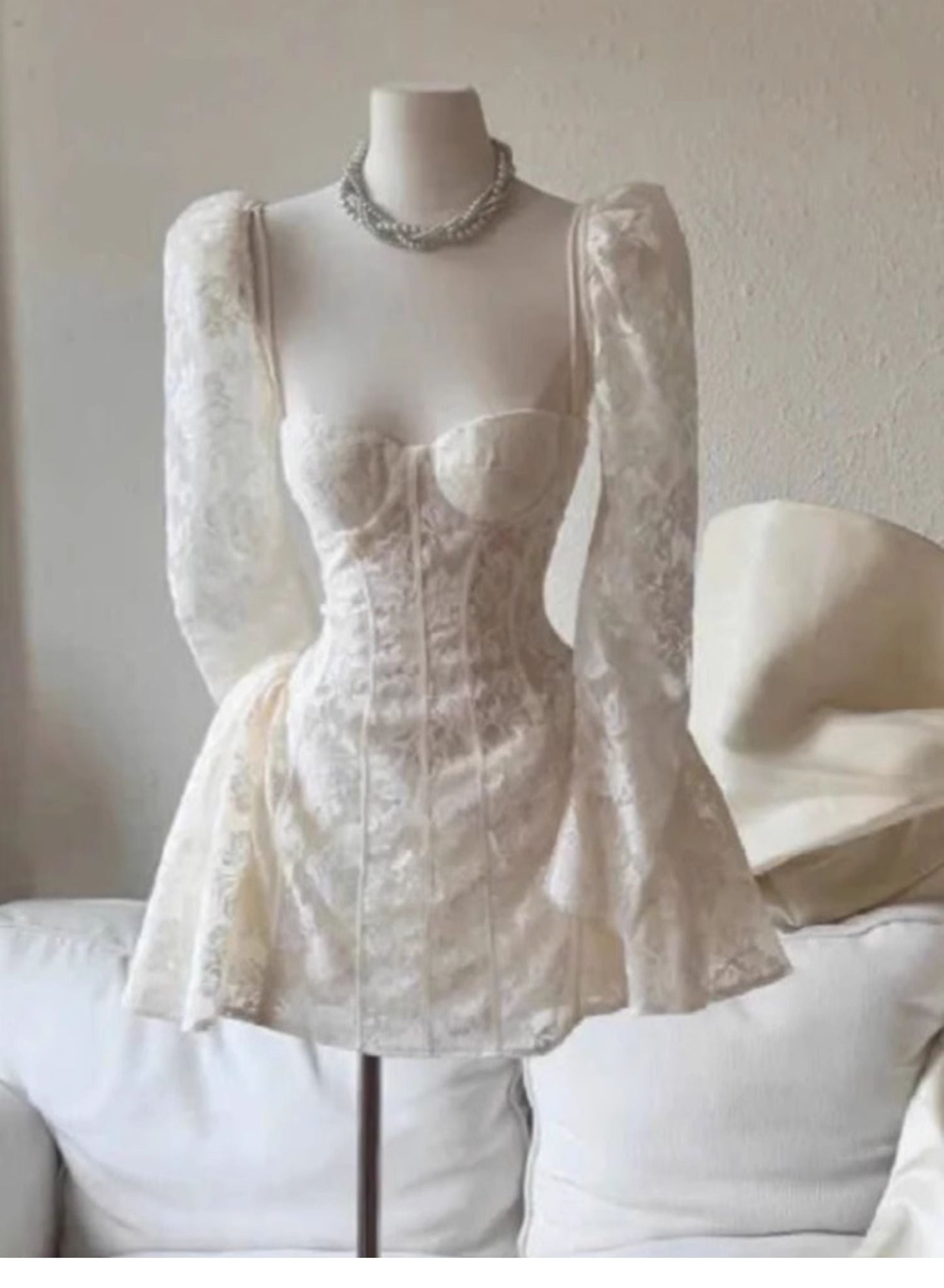 Cute A line Sweetheart Short Long Sleeves Lace White Summer Birthday Dress Hoco Dress Mini Birthday Outfit 23rd Birthday Party Dresses DP1721