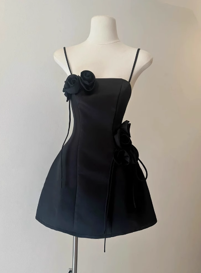 Cute A line Spaghetti Straps Short Summer Pink Birthday Dress Hoco Dress Birthday Outfit 23rd Birthday Mini Party Dresses DP1736