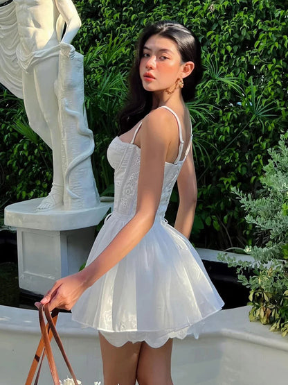 Cute A line Spaghetti Straps Summer Lace Homecoming Dress Hoco Dress Mini 20th Birthday Outfit Cocktail Dresses DP1766