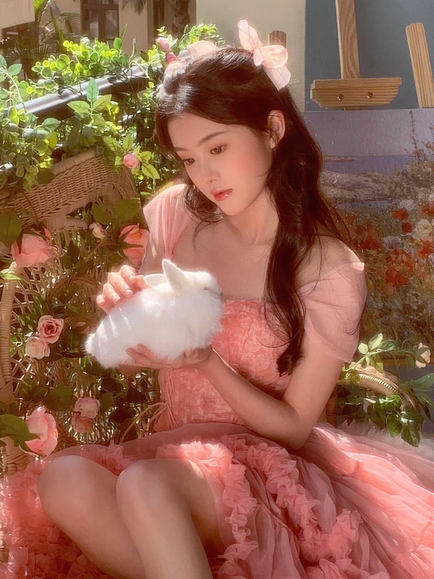 Cute Ball Gown Off The Shoulder Pink Lace Short Homecoming Dress Summer Pink Hoco Dresses Cocktail Dress For Senior Teens DP1788