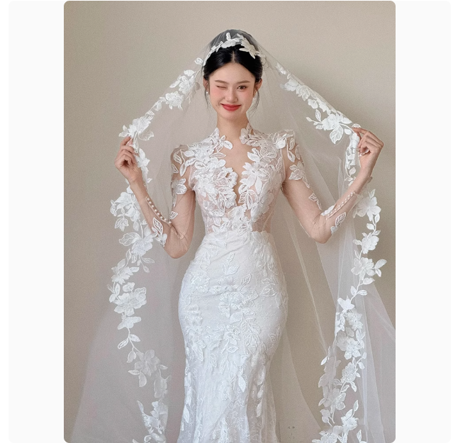 Romantic Bridal Gown Mermaid V Neck Lace White Wedding Dresses Minimalist Bridal Gowns DP1798