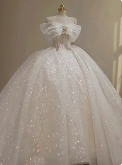 Dreamy Wedding Dress Ball Gown Off The Shoulder Sequin Wedding Dresses Bridal Gowns DP1802