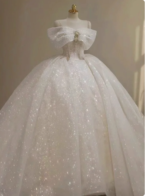Dreamy Wedding Dress Ball Gown Off The Shoulder Sequin Wedding Dresses Bridal Gowns DP1802