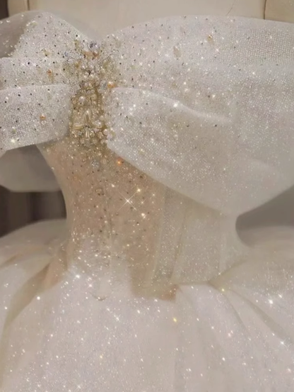 Dreamy Wedding Dress Ball Gown Off The Shoulder Sequin Wedding Dresses Bridal Gowns DP1802