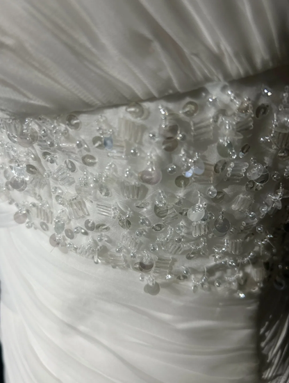 Vintage Bridal Gown Mermaid One Shoulder White Long Wedding Dresses Minimalist Bridal Gowns DP1838