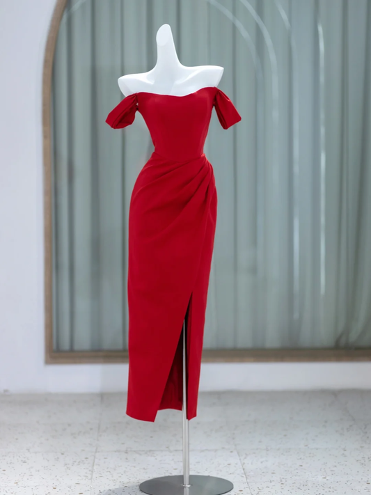 Elegant Glamour Sheath Strapless Satin Bridesmaid Dress Party Gown Birthday Outfits Birthday Dress Ideas For Women DP1851