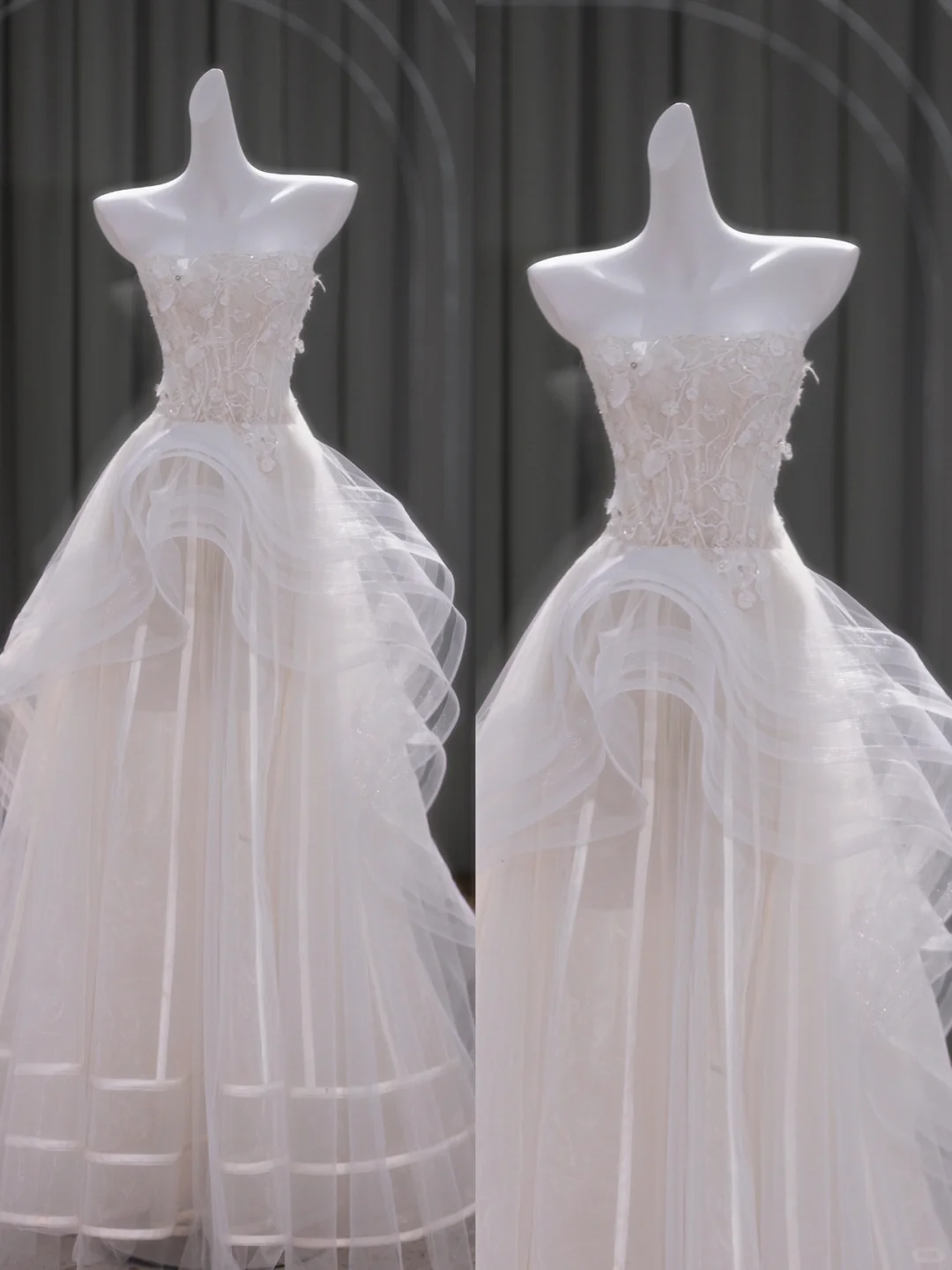 Pretty Wedding Dress Ball Gown Strapless Tulle Lace White Long Wedding Dresses Bridal Gowns DP1855