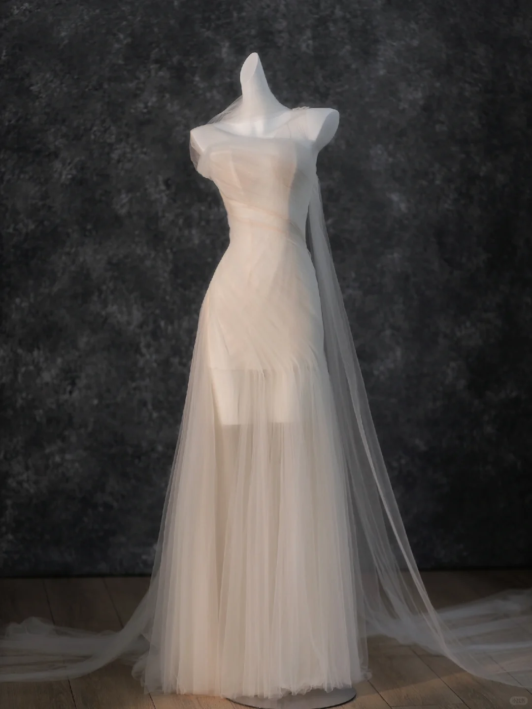 Simple Wedding Dress Mermaid Strapless Light Pink Tulle Long Wedding Dresses Bridal Gowns WD016