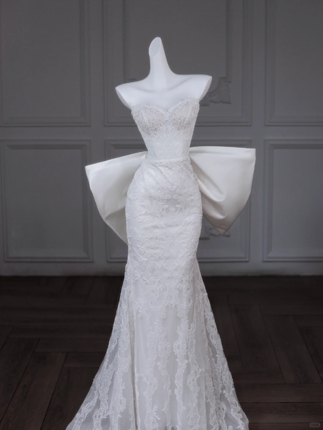 Unique Wedding Dress Mermaid Sweetheart Satin Lace Long White Wedding Dresses Bridal Gowns With Bow-knot DP1877