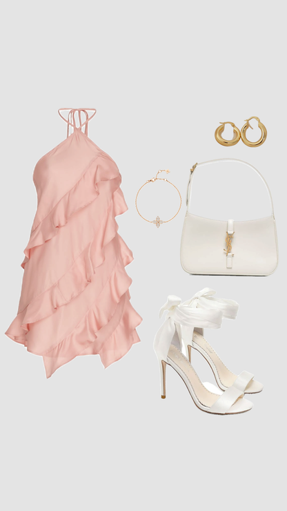 Cute A line Halter Pink Summer Homecoming Dress Chiffon Hoco Dress Mini 18th Birthday Outfit Cocktail Dresses DP1944