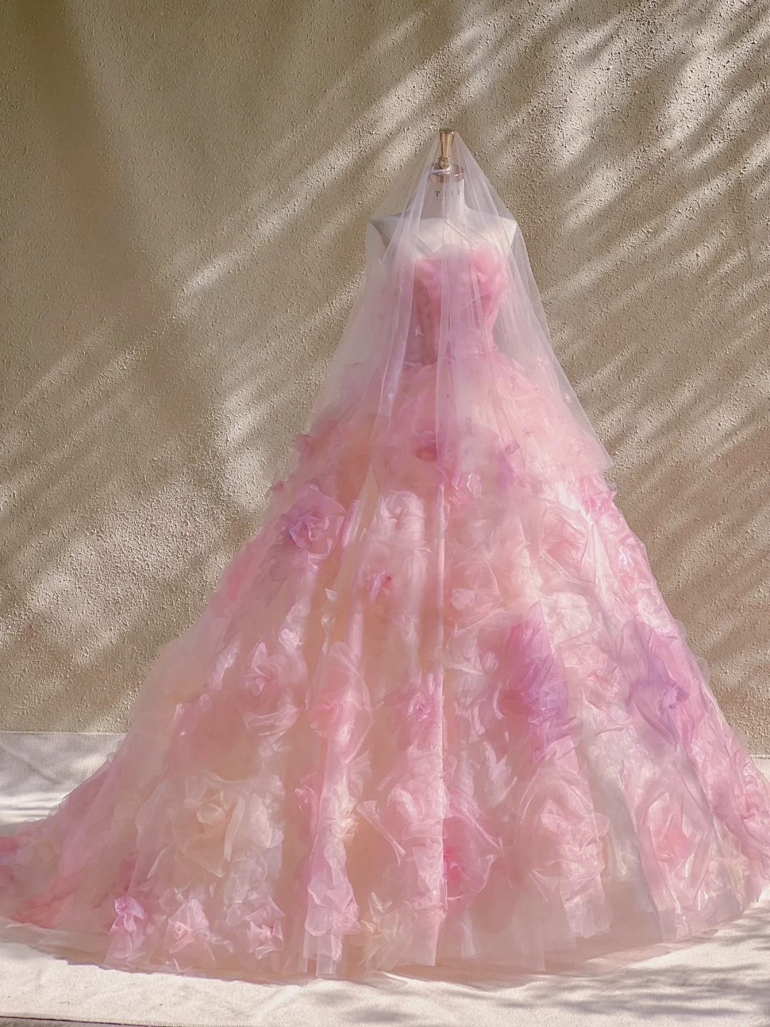Gorgeous Ball Gown Strapless Light Pink Floral Tulle Long Prom Dress Party Dress Graduation Dresses DP1971