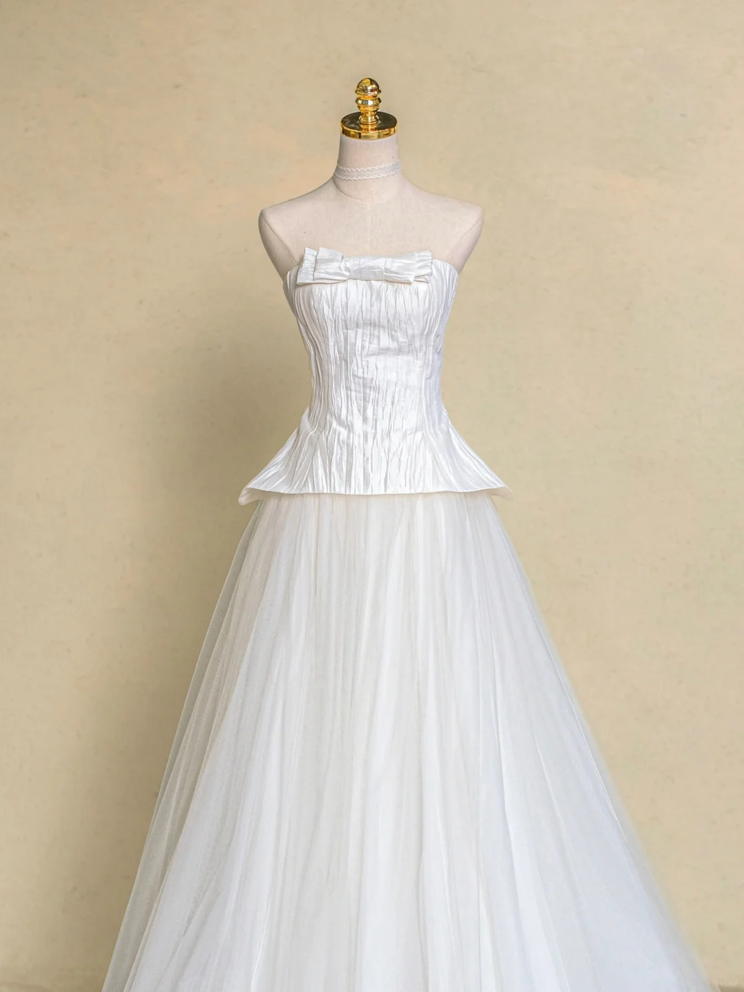 Rustic Wedding Dress Ball Gown Strapless White Tulle Long Wedding Dresses Bridal Gowns DP1979