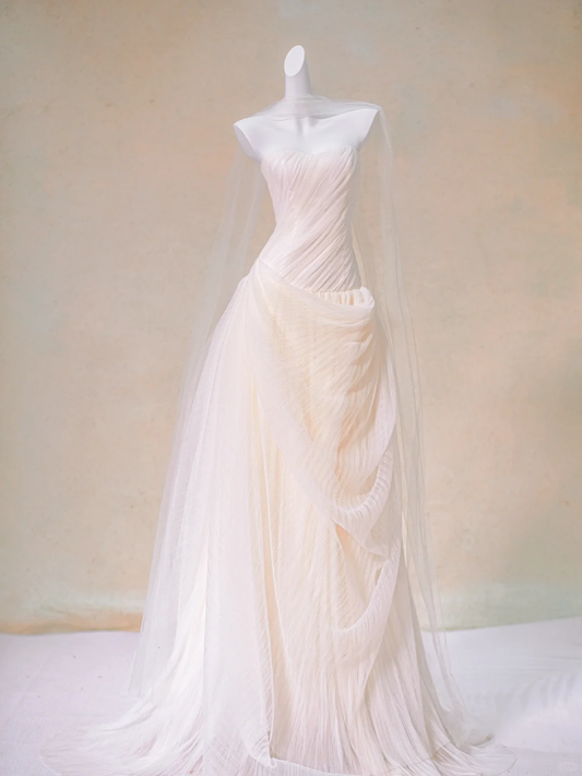 Rustic Wedding Dress Ball Gown Strapless Tulle Long Wedding Dresses Bridal Gowns DP1981