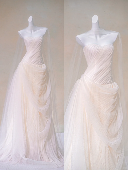 Rustic Wedding Dress Ball Gown Strapless Tulle Long Wedding Dresses Bridal Gowns DP1981