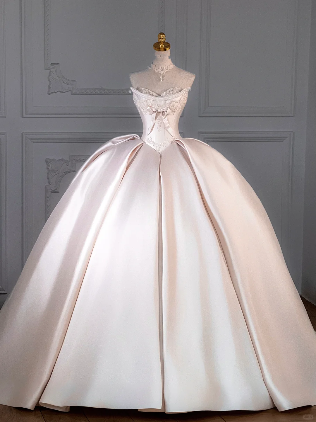 Rustic Wedding Dress Ball Gown Sweetheart Satin Light Pink Long Wedding Dresses Bridal Gowns DP1988