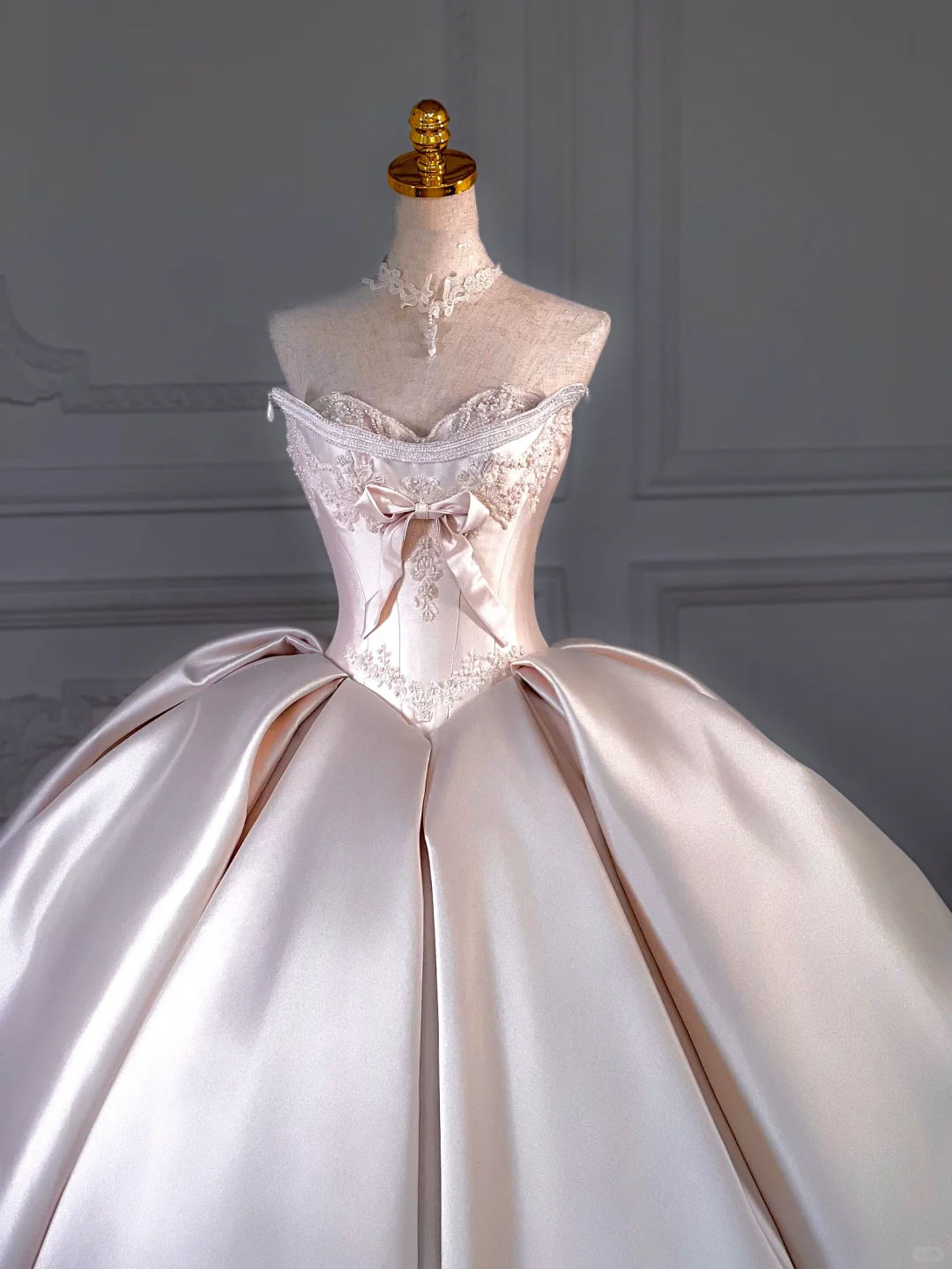 Rustic Wedding Dress Ball Gown Sweetheart Satin Light Pink Long Wedding Dresses Bridal Gowns DP1988