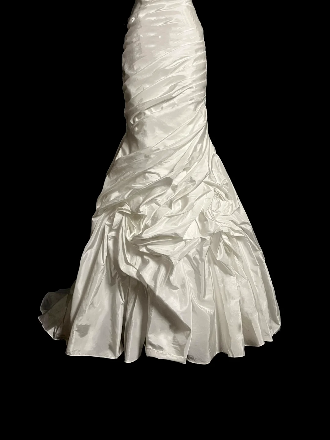 Retro Wedding Dress Mermaid Strapless Long Satin Ivory Ruffles Wedding Dresses Bridal Gowns DP2026