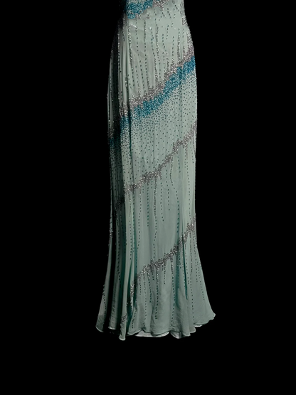 Vintage Mermaid Spaghetti Straps Backless Beads Long Evening Party Gowns Evening Formal Dresses Prom Dress DP2033