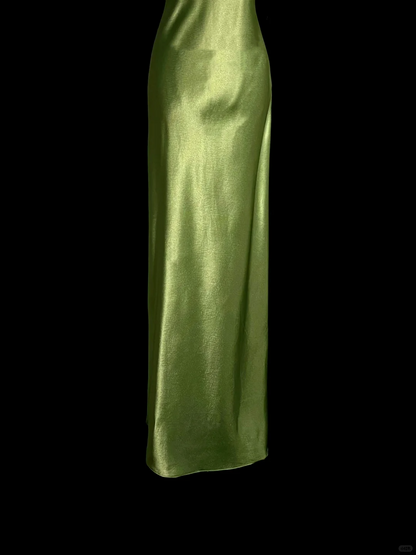 Vintage Sheath Spaghetti Straps Green Long Evening Party Gowns Formal Dresses Prom Dresses DP2040