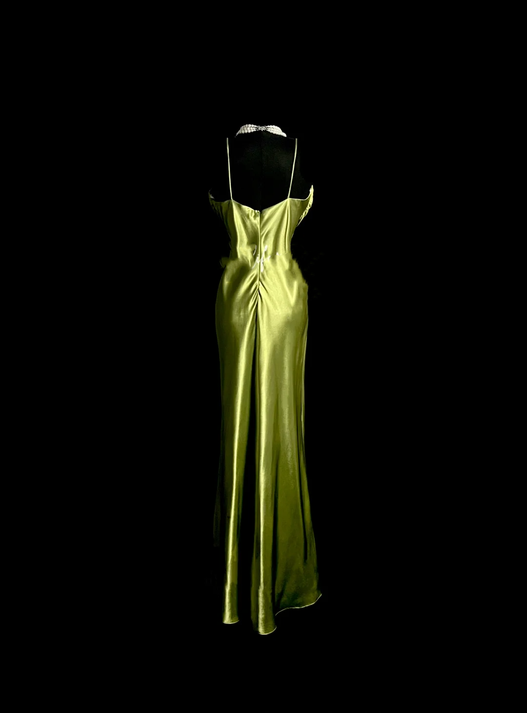 Vintage Sheath Spaghetti Straps Green Long Evening Party Gowns Formal Dresses Prom Dresses DP2040