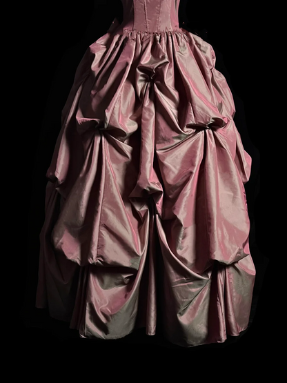 Modest Ball Gown Off The Shoulder Pink Taffeta Long Prom Dress Party Dress Graduation Dresses Sweet 16 Dress DP2041