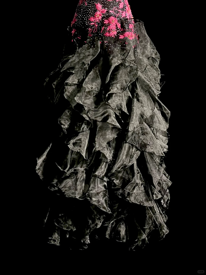 Vintage Ball Gown Halter Black Beaded Long Prom Dress Party Dress Graduation Dresses Evening Gowns DP2042