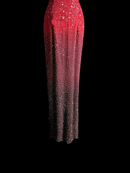 Vintage Mermaid Halter Sequin Pink Backless Long Prom Dress Party Dress Graduation Dresses DP2044