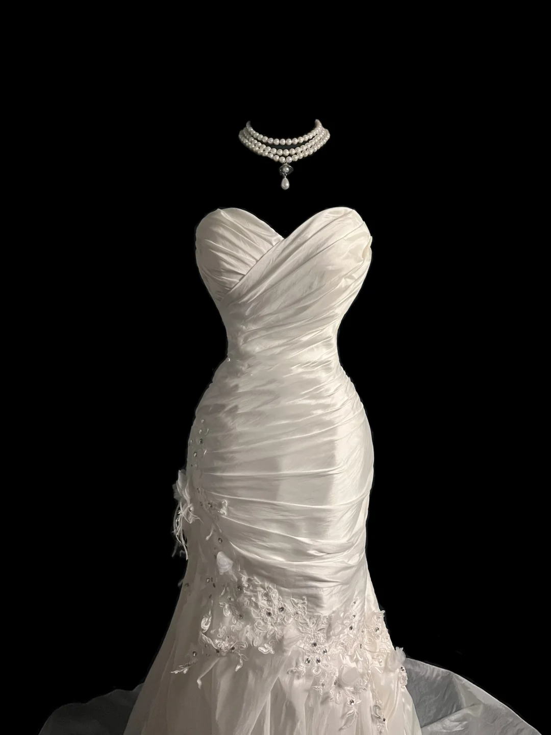 Retro Wedding Dress Mermaid Sweetheart White Satin Long Wedding Dresses Retro 1970s Bridal Gowns DP2045