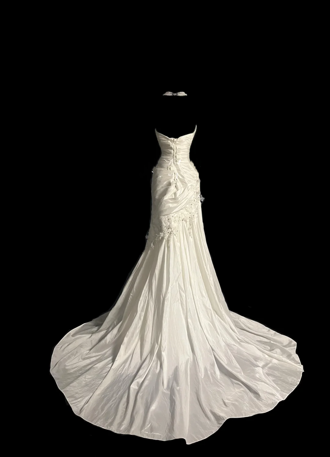 Retro Wedding Dress Mermaid Sweetheart White Satin Long Wedding Dresses Retro 1970s Bridal Gowns DP2045