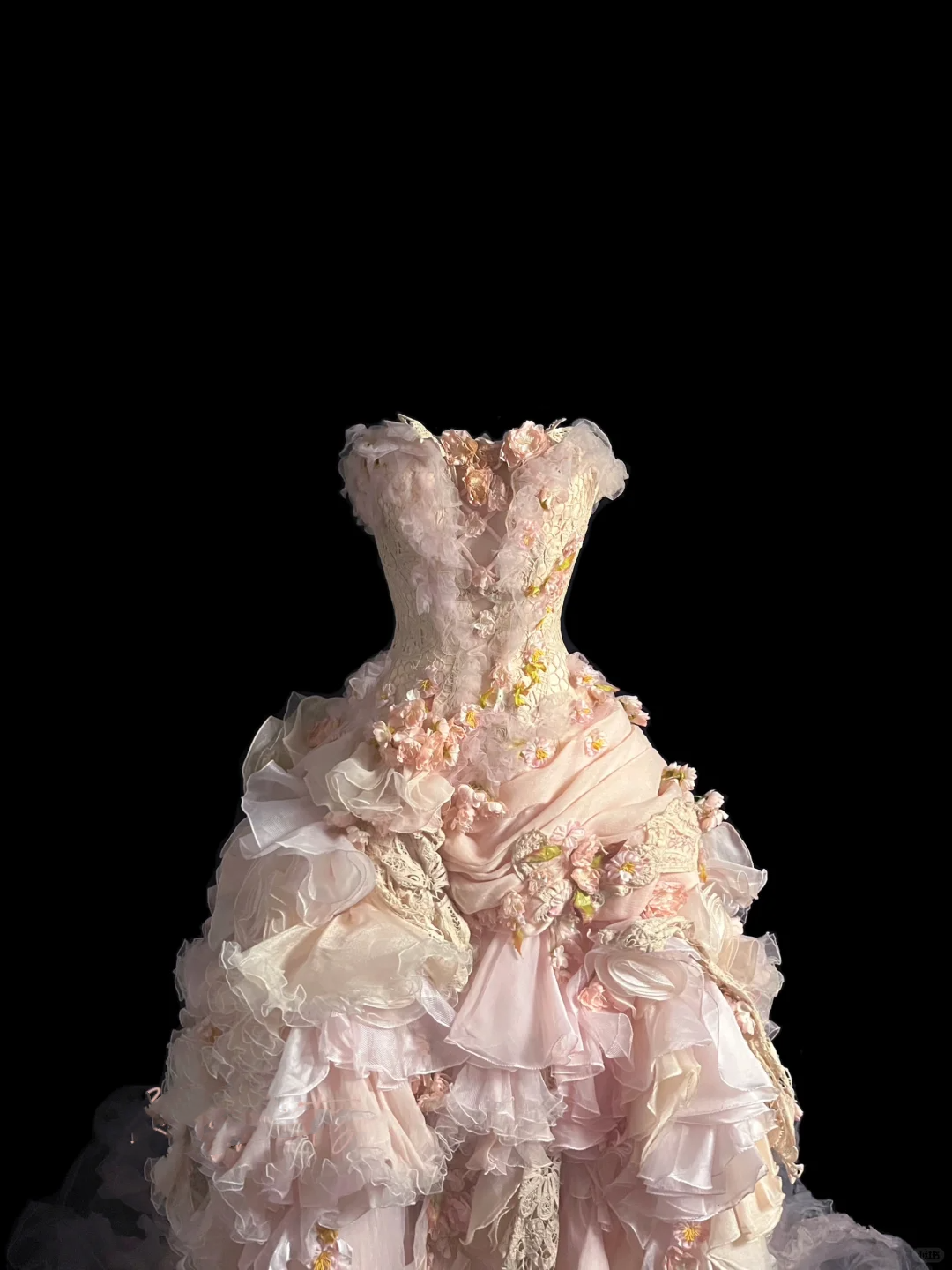 Modest Ball Gown Strapless Pink Chiffon Floral Long Prom Dress Party Dress Graduation Dresses Sweet 16 Dress DP2046