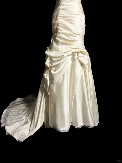 Vintage Wedding Dress Mermaid Sweetheart Ivory Long Wedding Dresses Retro 1970s Bridal Gowns DP2055