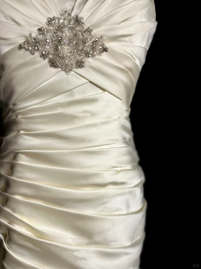 Vintage Wedding Dress Mermaid Sweetheart Ivory Long Wedding Dresses Retro 1970s Bridal Gowns DP2055