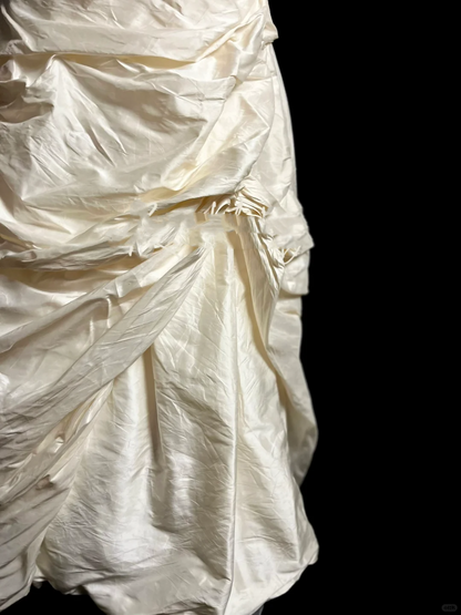 Vintage Wedding Dress Ball Gown Sweetheart Ivory Taffeta Long Wedding Dresses Retro 1970s Bridal Gowns DP2057